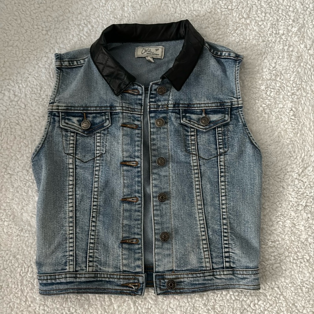 ChiQle Denim Vest Size Small - Picture 1 of 3